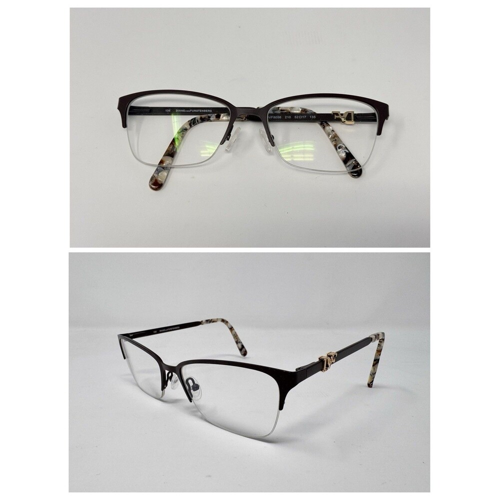 Diane von Furstenberg DVF8056 Eyeglass Frames Only Brown Gold 210 52-17-135